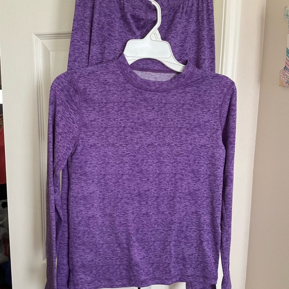 Athletic Works Women's Long Sleeve Tee and bottom set in Heathered Purple - Picture 1 of 8